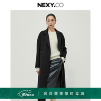 奈蔻【美利奴羊毛】NEXY.CO/奈蔻2024年冬季双面毛呢大衣 黑色 M
