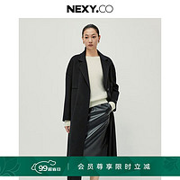 奈蔻【美利奴羊毛】NEXY.CO/奈蔻2024年冬季双面毛呢大衣 黑色 2XL