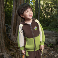 汪汪队立大功汪汪队童装男童连帽外套女童秋季外套儿童运动套装休闲衣服 咖色毛毛（单件上衣） 120CM