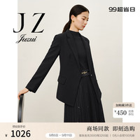 玖姿（JUZUI）职场通勤气质西服外套女2024秋季JWDQ40104 素黑 S