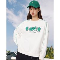 森马 Semir马利卫衣女字母学院风圆领套头衫潮酷春宽松撞色绣花上衣百搭