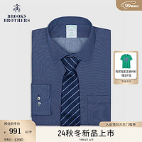 Brooks Brothers BrooksBrothers）男士24早秋免烫纯棉波点通勤正装长袖衬衫 4004-藏青色 14/2