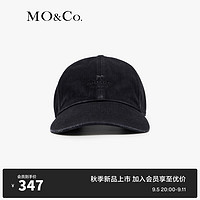 MO&Co.2024秋新品刺绣LOGO洗水斑驳烂边棉质牛仔棒球帽MBD3HAT002