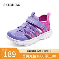 斯凯奇（Skechers）可机洗透气百搭运动鞋子302969L 薰衣草色/桃红色/LVHP 30码