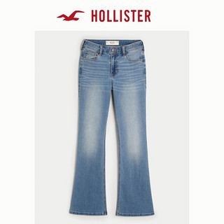 HOLLISTER24秋季新款中腰水洗修身微喇牛仔裤女 KI355-4394