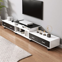 墨尚思 简约电视柜茶几客厅家具电视机柜茶几电视柜组合套装卧室墙柜 暖白+黑120~170