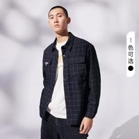 CAT卡特彼勒 反光纱线格子衬衫夹克 男士外套
