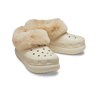 卡骆驰crocs秋冬新品暖绒泡芙轻便保暖暖棉洞洞鞋男女雪地靴|208446