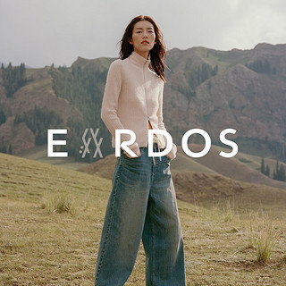 ERDOS【刘雯联名系列】LIUWEN×ERDOS 双开拉链高领抽条修身羊绒衫 樱花粉 160/80A/S