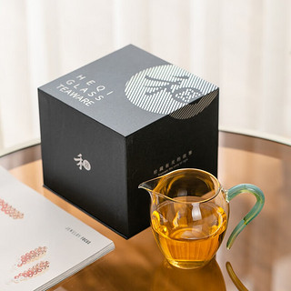 禾器·炫彩公道杯 手工茶杯公杯茶具配件高硼硅耐热加厚透明玻璃茶海分茶器 中号怡然茶海（凤颜青玉）