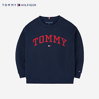 TOMMY HILFIGER汤米儿童装纯色卫衣经典LOGO卫衣男女童秋冬季加厚圆领中大儿童