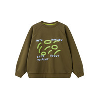 papa爬爬冬季亲子装男女童一家三口粒粒绒保暖休闲卫衣 橄榄绿-成人 165cm
