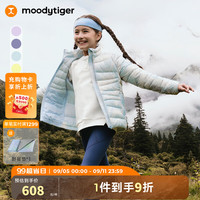 moodytiger儿童羽绒服防风拒水24年冬季新品男童外套轻薄迷彩印花女童鸭绒服