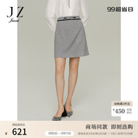玖姿(JUZUI)商场同款摩登千鸟纹半身裙腰裙女装2024秋季新款JWDQ20207