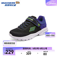 斯凯奇（Skechers）运动鞋舒适百搭儿童休闲小白鞋403781L 黑色/宝蓝色/BKRY 28.5码