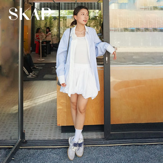 宣璐同款草莓糖SKAP圣伽步2024秋季女款复古软底德训鞋休闲鞋
