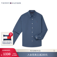 TOMMY HILFIGER24新款秋冬男装斜纹挺括休闲通勤净色长袖衬衫MW0MW38763