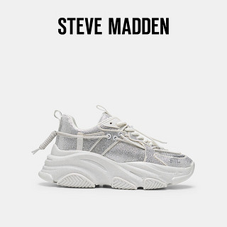 STEVE MADDEN 2024年秋冬 女鞋潮酷水钻系带休闲运动鞋跑步鞋 白色 35