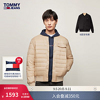 TOMMY JEANS【双面穿羽绒】24秋冬男女户外运动鸭绒棒球羽绒服03221 黑色/卡其色AB4 XS