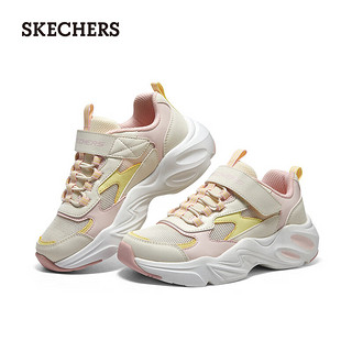 斯凯奇（Skechers）百搭运动鞋耐磨中大童鞋319009L 白色/浅粉红色/WLPK 32码