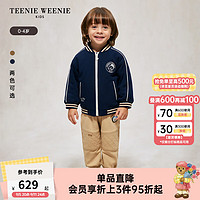 Teenie Weenie Kids小熊童装24秋季男宝宝休闲刺绣棒球领棉服 藏青色 120cm