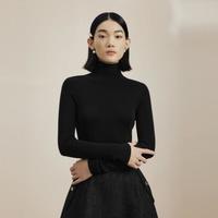 LIME FLARE莱茵高领可机洗针织套头衫2024秋冬修身打底衫 浅灰色 XL