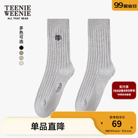 Teenie Weenie小熊2024年早秋简约纯色中筒袜时髦袜女袜 灰色 FRE