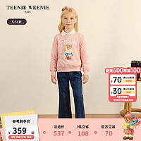 Teenie Weenie Kids小熊童装24秋季女童休闲学院风印花卫衣 粉色 110cm