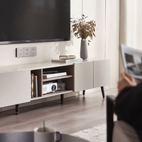 林氏家居茶几电视柜组合现代简约边几收纳储物柜客厅小户型可伸缩地柜 【高脚款|灰色】茶几+电视柜