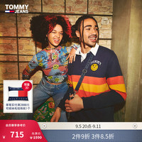 TOMMY JEANSx Smiley女装复古拼接高腰显腿长阔腿牛仔裤DW0DW16181
