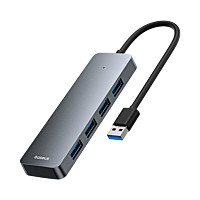 BASEUS 倍思 HUB四合一扩展坞USB3.0分线器 4合1A口-0.15米 皓月白