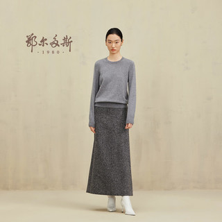 鄂尔多斯1980新品24早秋山羊绒圆领女简约内搭修身女纯色羊绒衫