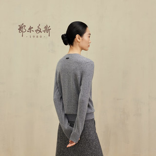 鄂尔多斯1980新品24早秋山羊绒圆领女简约内搭修身女纯色羊绒衫