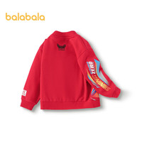 巴拉巴拉男童卫衣加绒半高领2024秋冬装【奥特曼IP】 中国红60611 165cm