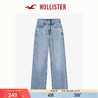 HOLLISTER24秋辣妹浅色水洗五袋宽松牛仔裤长裤女 KI355-4276 浅靛蓝色 160/60A 00标准版