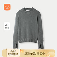 海澜之家（HLA）长袖针织衫春秋女24加厚宽松毛衣女装 深灰T2 160/84A M100-115斤