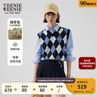 Teenie Weenie小熊2024年早秋针织背心 蓝色 170/L