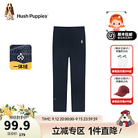 暇步士（Hush Puppies）童装儿童女童冬季一体绒保暖舒适百搭打底裤 藏蓝B款 150cm