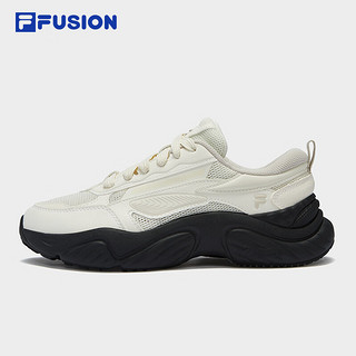 FILA 斐乐 FUSION斐乐潮牌CONCH DX机能潮鞋女2024秋海螺鞋跑步鞋 奶白/朴灰-GM 37.5