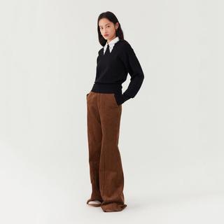 丽丽 LILY优雅蕾丝领气质纯色打底毛衣毛衫
