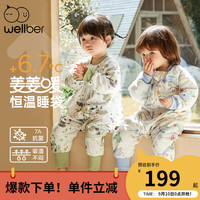 威尔贝鲁(WELLBER)婴儿睡袋儿童恒温分腿睡袋24秋冬新防踢被子宝宝棉毛抗菌保暖睡衣 熊猫乐园(加厚棉)10℃以下 S(身高80cm以下)
