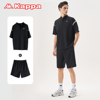 背靠背(kappa)卡帕睡衣男士宽松套头夏季透气华夫格可外出短袖潮流家居服套装男