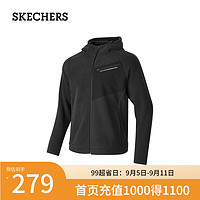 斯凯奇（Skechers）2024年秋季男子舒适保温柔软亲肤P424M132 碳黑/0018 XXL