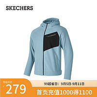 斯凯奇（Skechers）2024年秋季男子舒适保温柔软亲肤P424M132 雾灰蓝/01N9 L