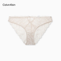 Calvin Klein内衣24秋季女士美拉德ck性感蕾丝棉质裆比基尼三角内裤女QF7927AD PEA-米杏色 1条 S