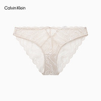 Calvin Klein内衣24秋季女士美拉德ck性感蕾丝棉质裆比基尼三角内裤女QF7927AD PEA-米杏色 1条 M