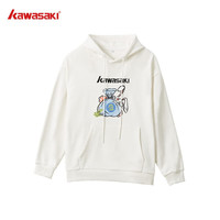 KAWASAKI2024年 运动卫衣男女款百搭秋冬潮流刺绣兔兔连帽卫衣 【中性款】运动连帽卫衣-白色 XL