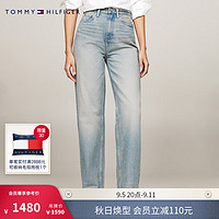 TOMMY HILFIGER24新款秋冬女装纯棉潮流复古宽松显瘦牛仔裤WW0WW42812