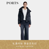 PORTS宝姿女装2024早秋新款简约优质鹅绒短款连帽羽绒服