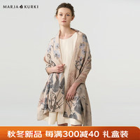 玛丽亚.古琦(玛丽亚古琦 MARJA KURKI)丝巾真丝女长巾加大礼盒装 双面高档桑蚕丝围巾斜纹绸 灰色
